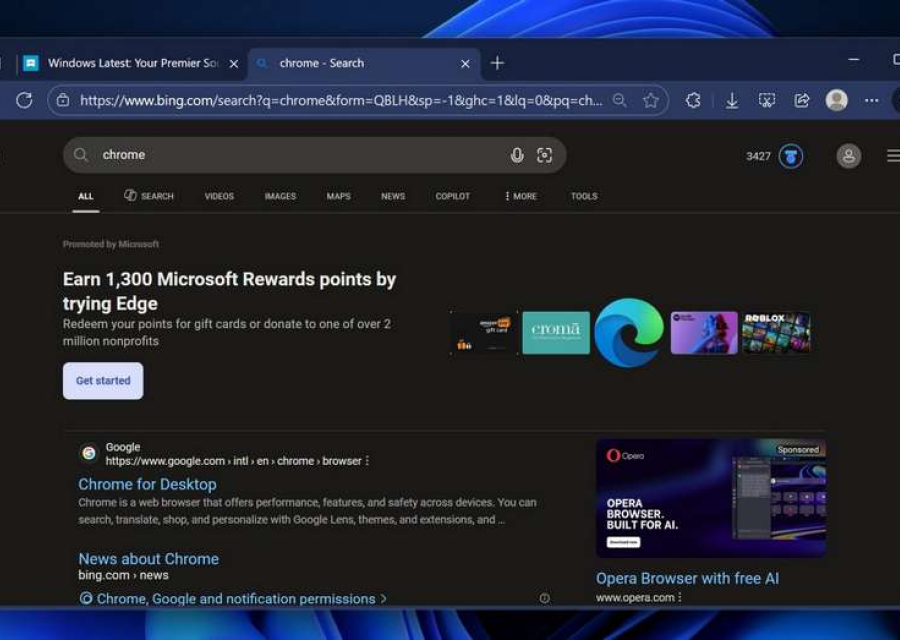Майкрософт начала «приплачивать» пользователям за отказ от Гугл-Хром